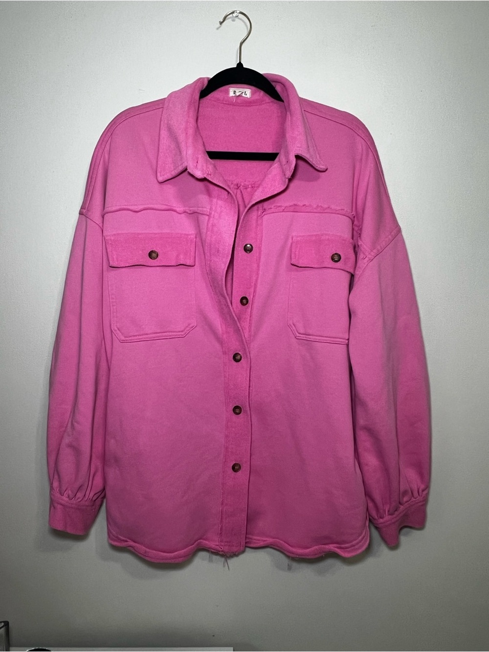 POL Pink Button-Up Shacket Jacket
